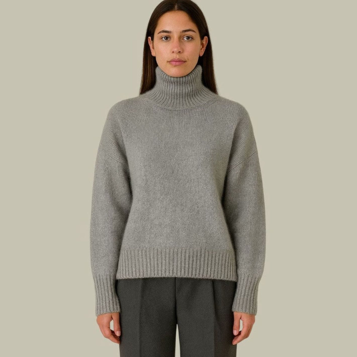MARENCE relaxed-fit coltrui van merinowol voor dames in kleur grijs