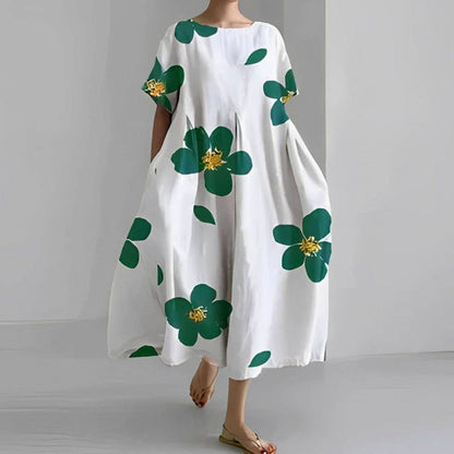 MARLENE midi-jurk met bloemenprint, vooraanzicht