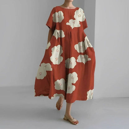 Midi-jurk met bloemenprint, volledige lengte