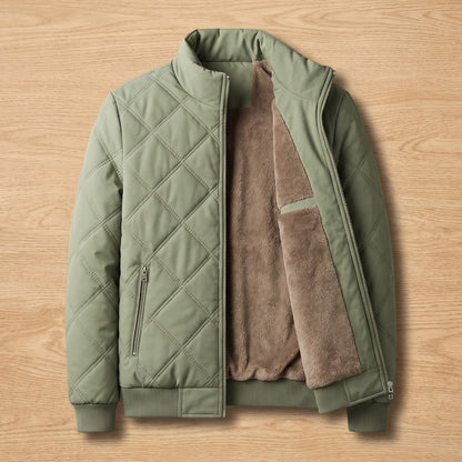 Close-up van de fleece binnenvoering van de herenjas