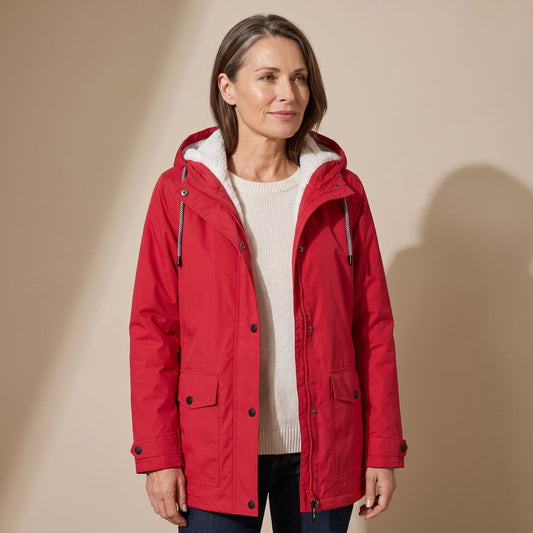 MIRENNA fleecegevoerde waterdichte outdoorjas met capuchon voor dames