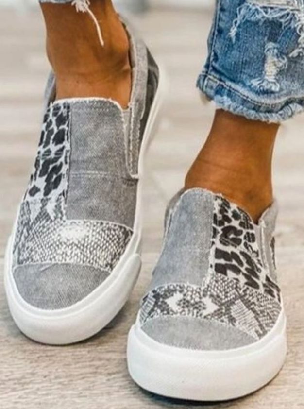 NALANI instap sneakers met luipaard- en slangenprint voor dames