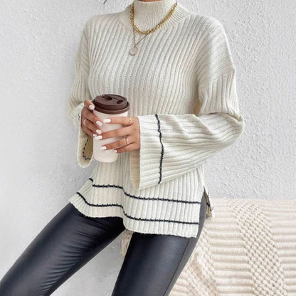 NORAH oversized ribgebreide pullover, zijaanzicht