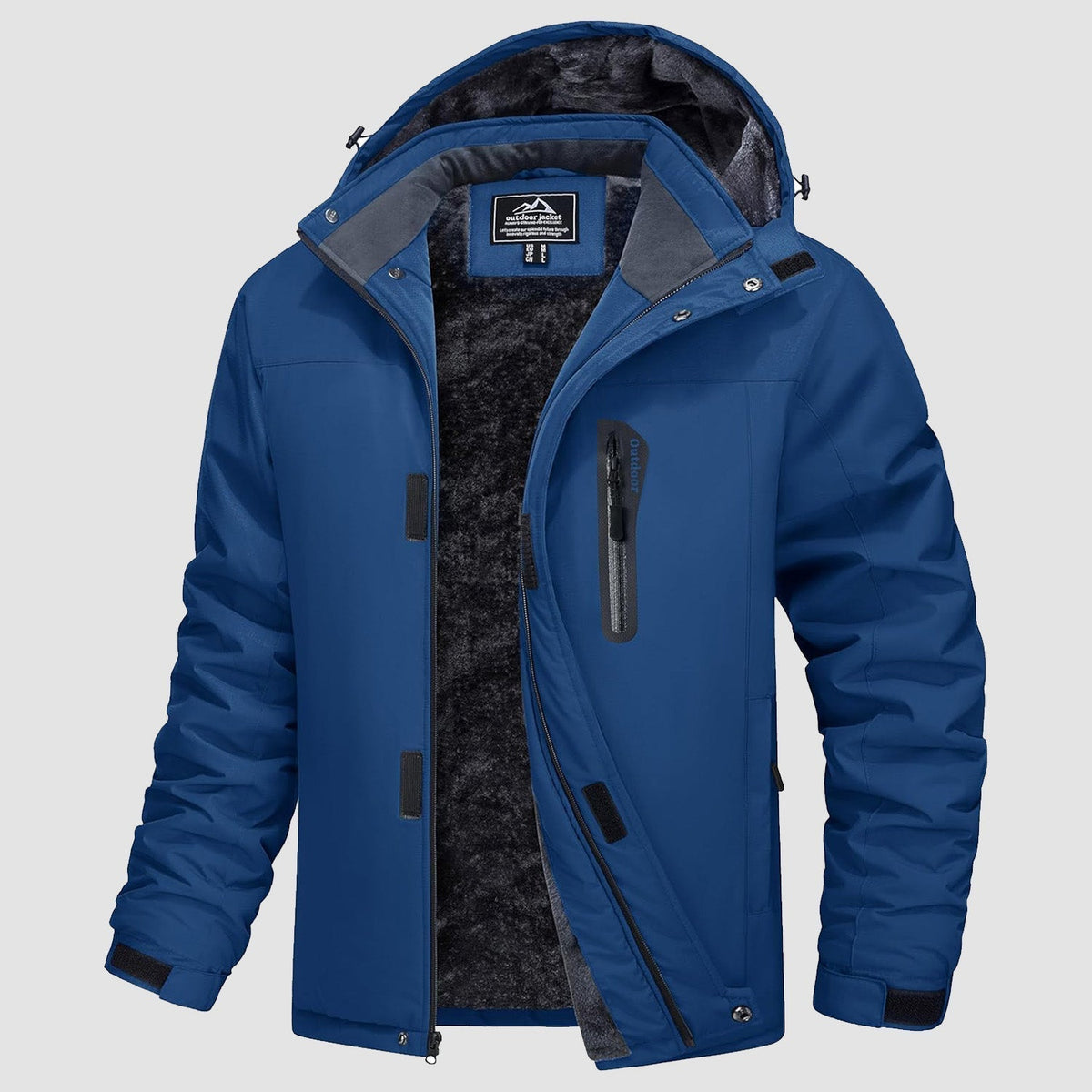 NORDKAP waterafstotende herenjas in sapphire blauw, vooraanzicht