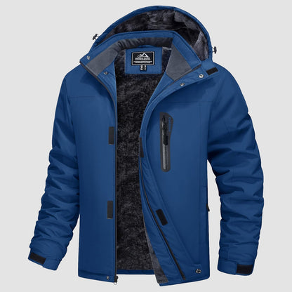NORDKAP waterafstotende herenjas in sapphire blauw, vooraanzicht