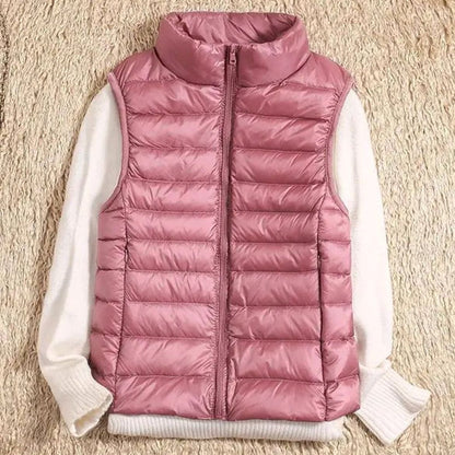 QUENNA gewatteerde mouwloze bodywarmer voor dames met rits aan de voorzijde