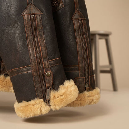 RANGER vliegeniersjack in vintage bruine kleur, volledig model