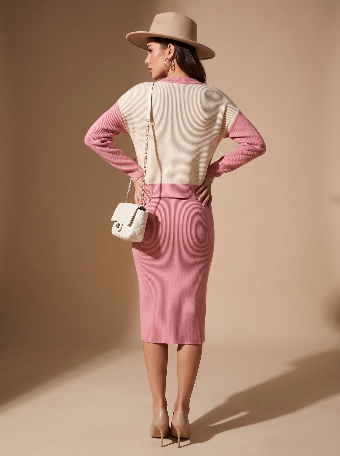SELVIRA twinset in kantooroutfit stijl