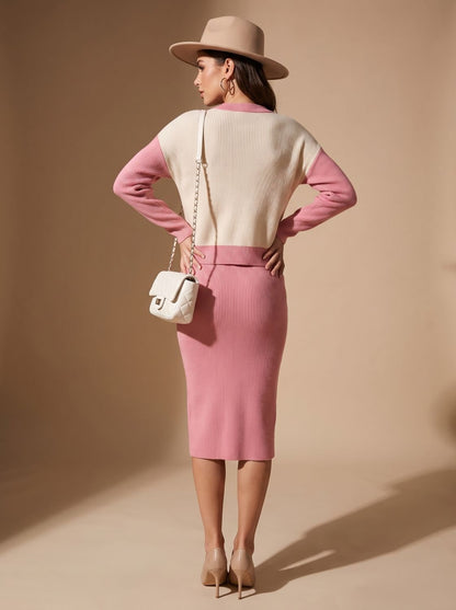 SELVIRA twinset in kantooroutfit stijl