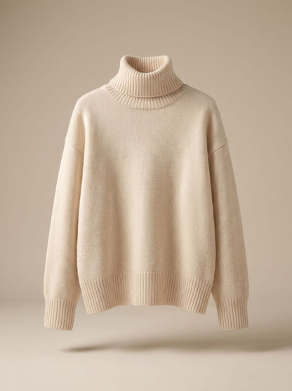 SNOWMIRA oversized kasjmier coltrui voor dames in neutrale kleur