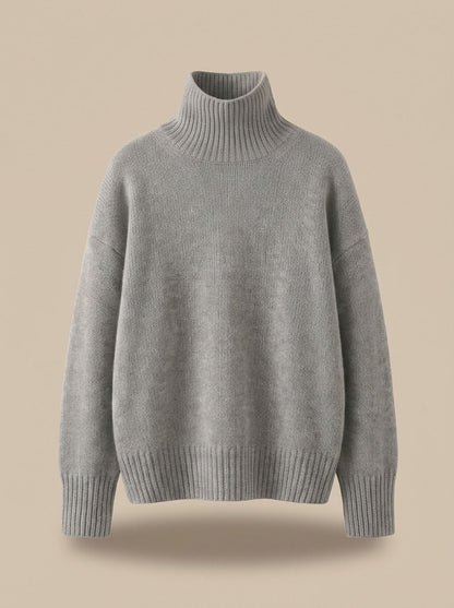 Kasjmier coltrui gecombineerd met jeans voor een casual look