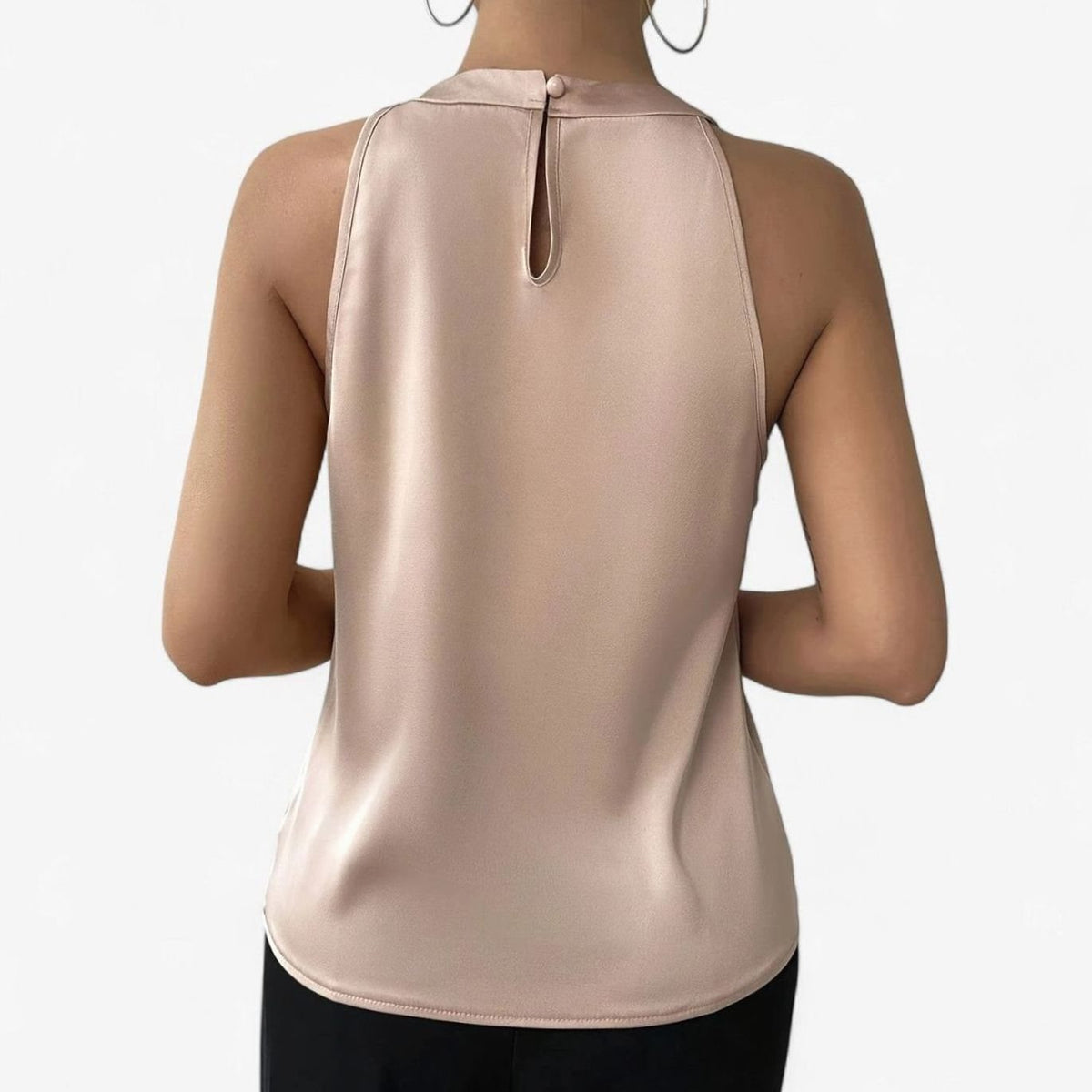 SOLVANA halter top in beige, ideaal voor feestelijke gelegenheden
