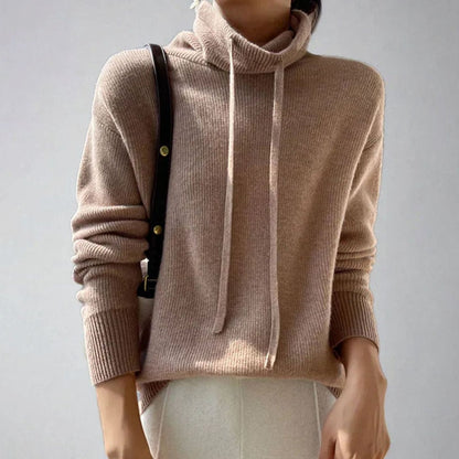 TALIA slouchy trui gedragen in casual winterlook met laarzen