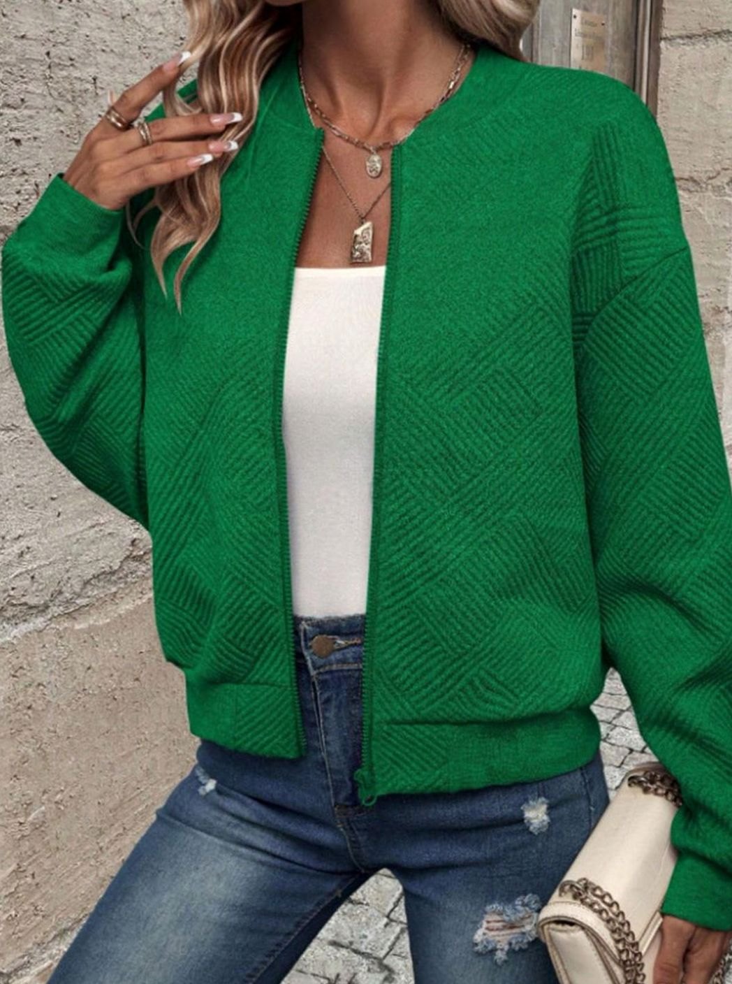 Dames vest met getextureerde ruitpatroon knit stof detail