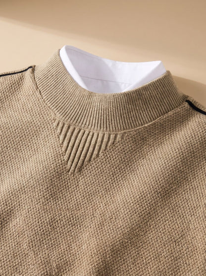 Close-up van de jacquardstructuur op de pullover