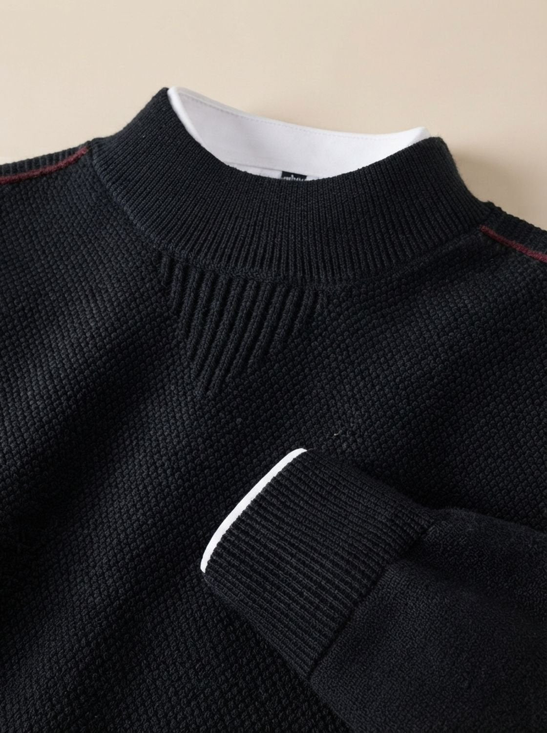 Casual outfit met jacquard pullover en chino