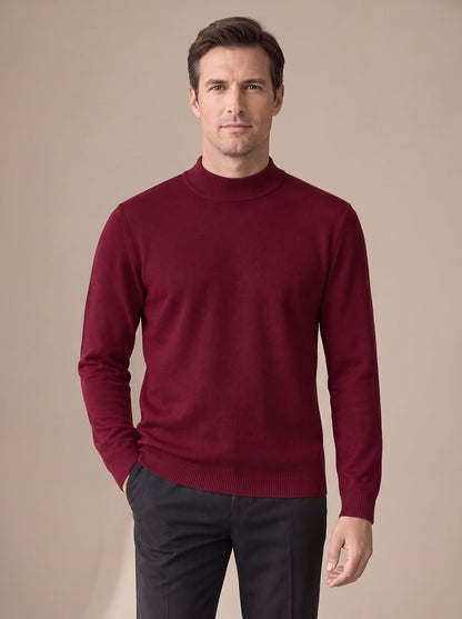 Achteraanzicht van de slim-fit TORBEN trui met geribde zoom