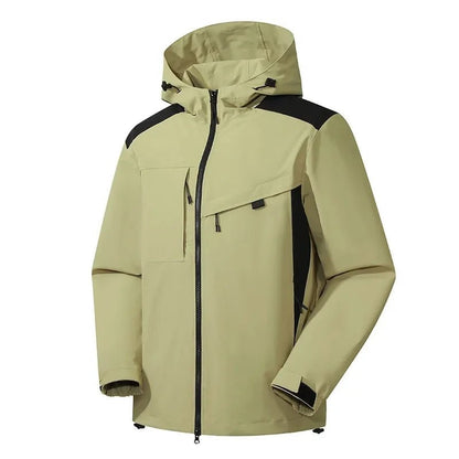 VINDAR winterjas heren, close-up van verstelbare capuchon