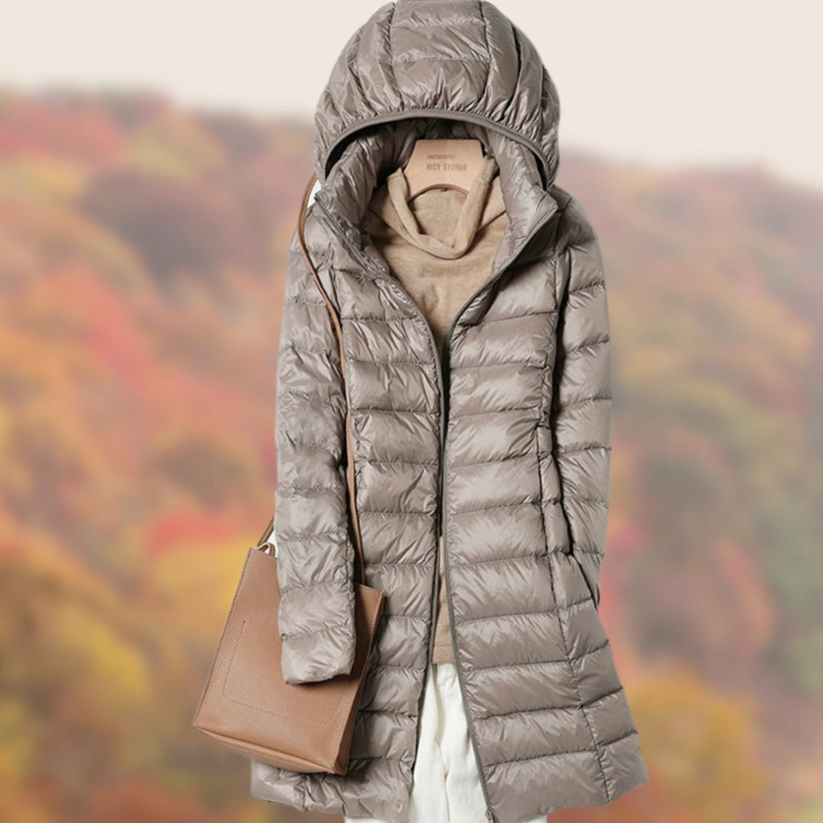 WINTESSA puffer jas gedragen met coltrui voor casual winterlook