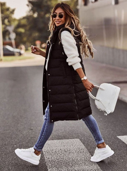 WRENLEY bodywarmer gedragen over een coltrui voor een winterse layered look